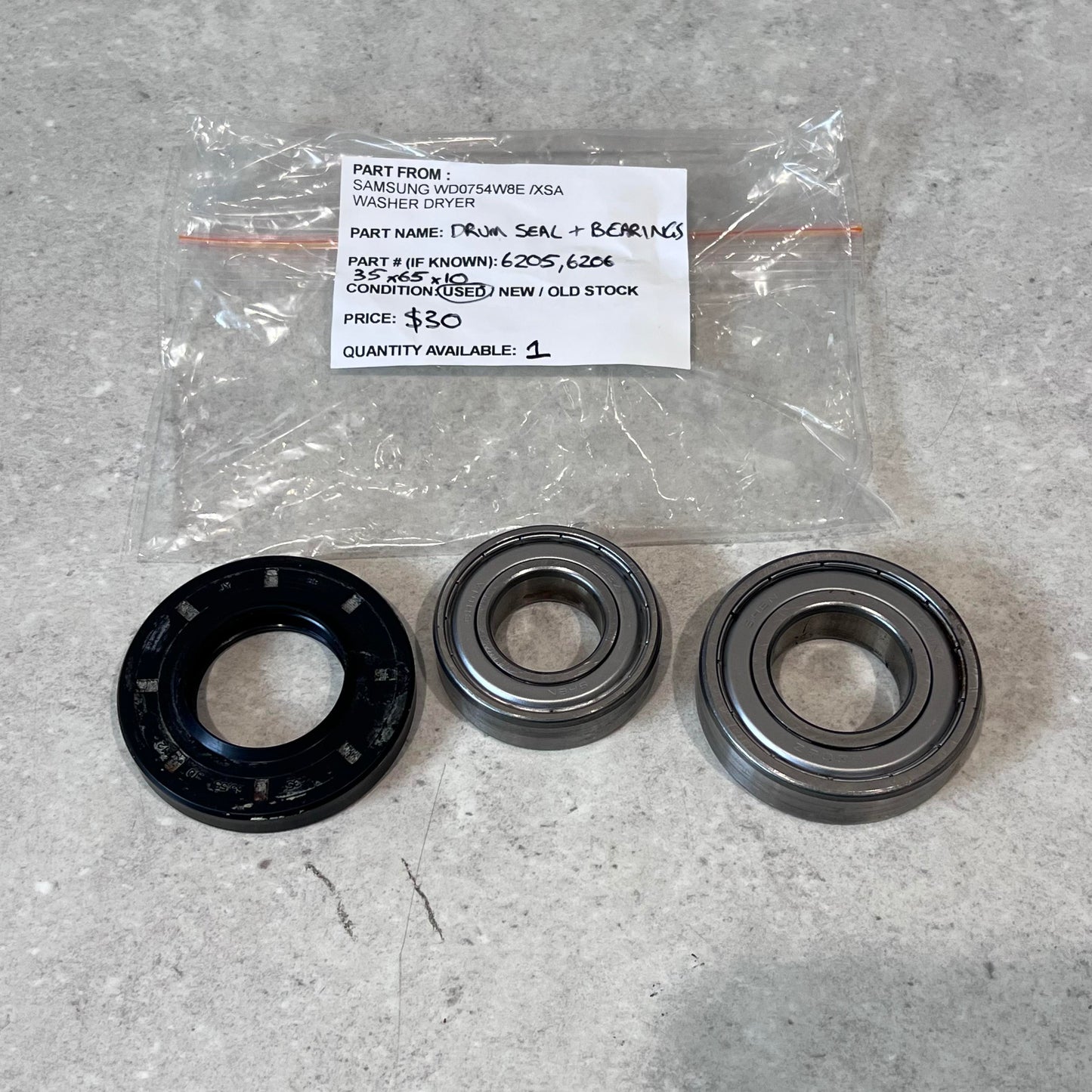 Drum Seal & Bearings 6205, 6206