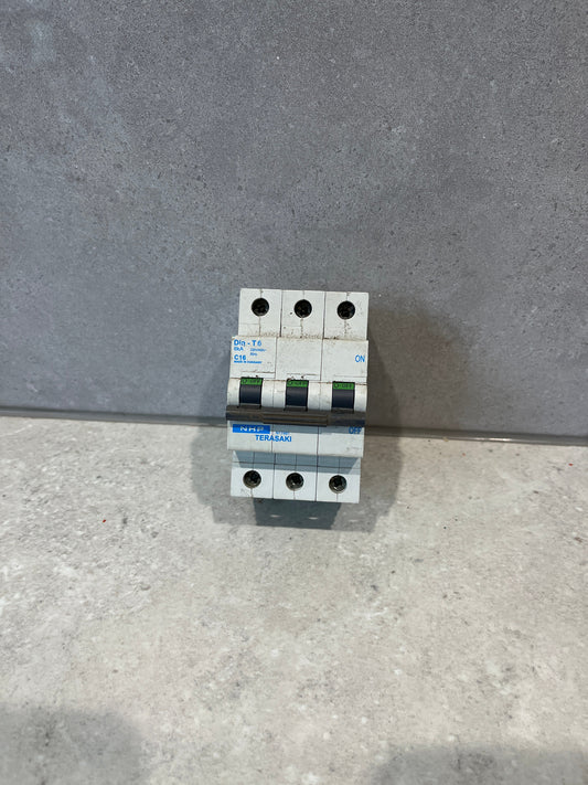 NHP DIN-T Miniature Circuit Breaker 6kA 3Pole 16A C Curve