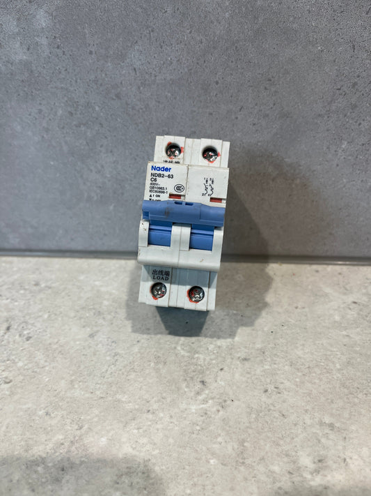 Nader C6 2 Pole 2 Phase MCB Circuit Breaker NB2-63