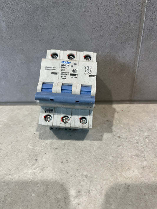 Nader D10 3 Pole 3 Phase MCB Circuit Breaker NB2T-63