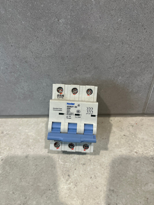 Nader D20 3 Pole 3 Phase MCB Circuit Breaker NB2T-63