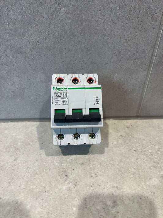Schneider Electric 3P Pole DIN Rail Switch Disconnector - 100A Maximum Current, IP20 INT125
