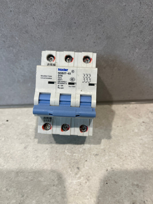 Nader D16 3 Pole 3 Phase MCB Circuit Breaker NB2T-63