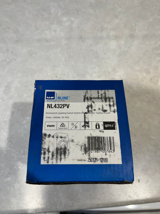 NHP NHP NL432PV | Enclosed DC Isolating Switch 32A 1500V IP66 | 4 Pole