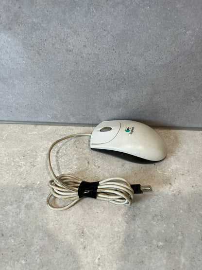 Logitech White USB Optical Mouse.