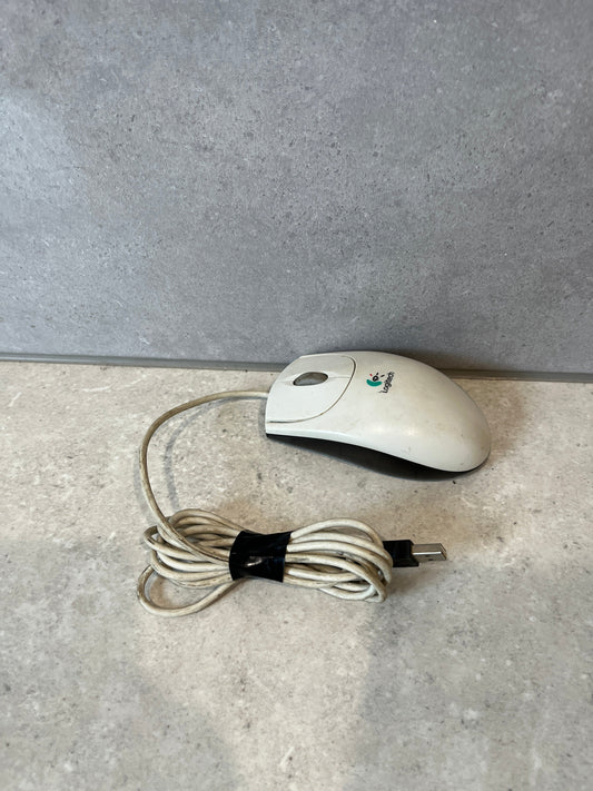 Logitech White USB Optical Mouse.