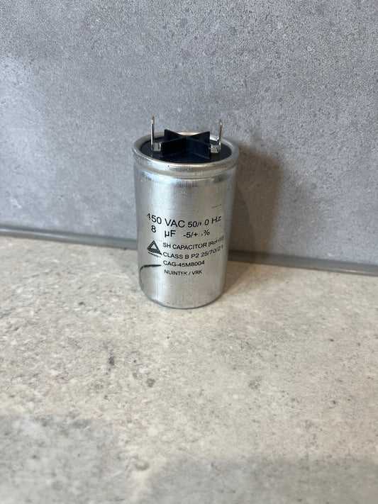 UNIVERSAL MOTOR RUN CAPACITOR 8UF 450V 2 PIN ROUND TYPE