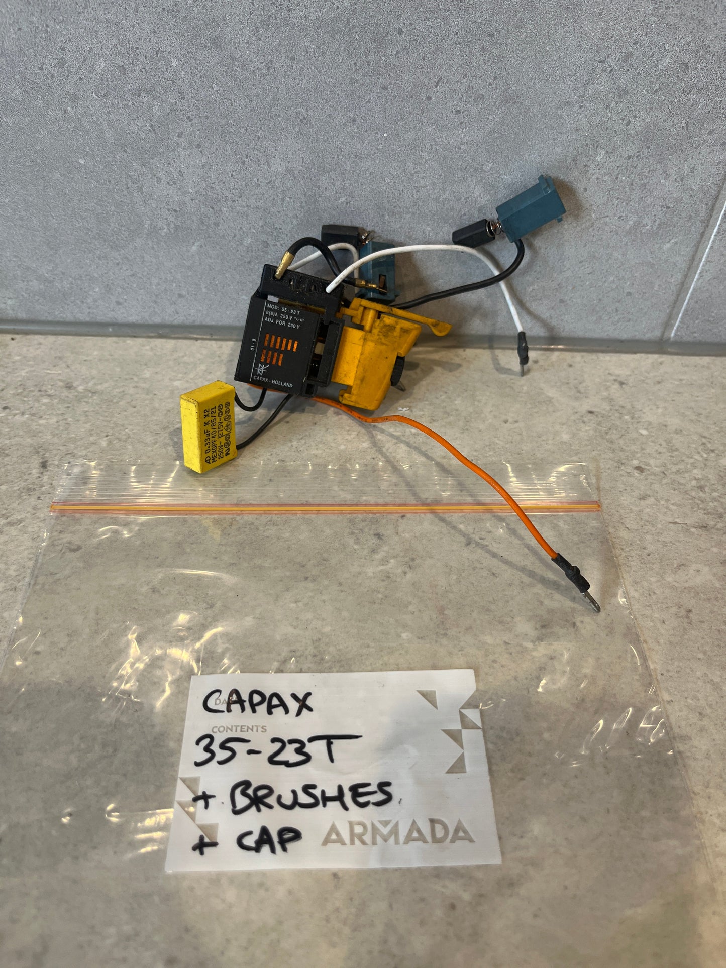 CAPAX MOD 35-23T Trigger Switch + Brushes + Capacitor