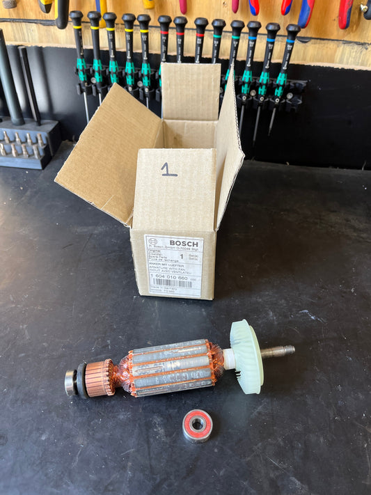 Bosch GWS 9-125 ARMATURE WITH FAN 220-240V 1604010660 Spare Part
