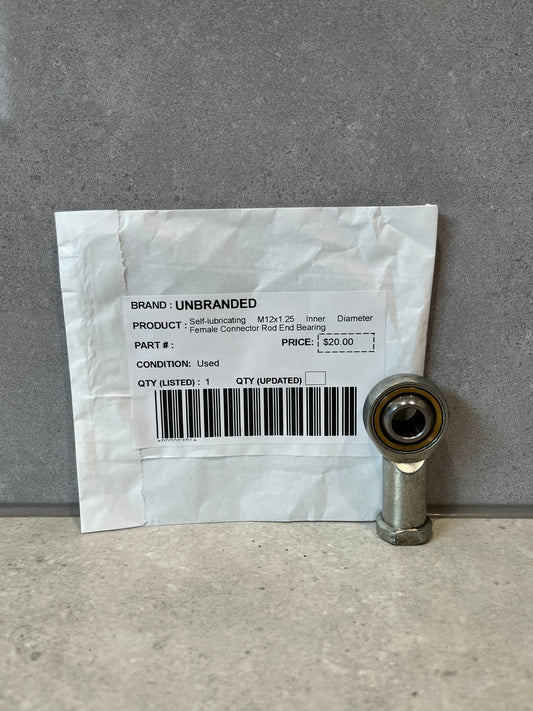 Self-lubricating M12x1.25 Inner Diameter Female Connector Rod End Bearing