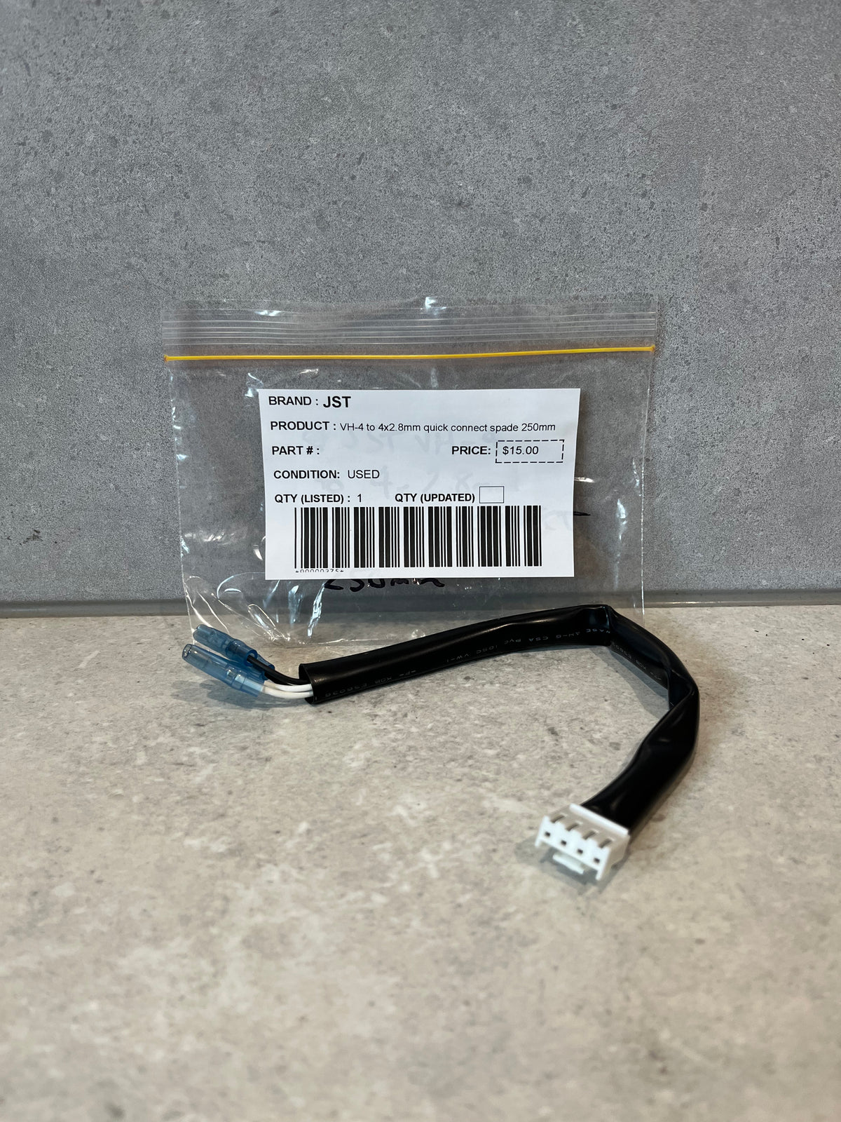 JST VH-4 to 4x2.8mm quick connect spade 250mm