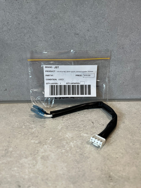 JST VH-4 to 4x2.8mm quick connect spade 250mm