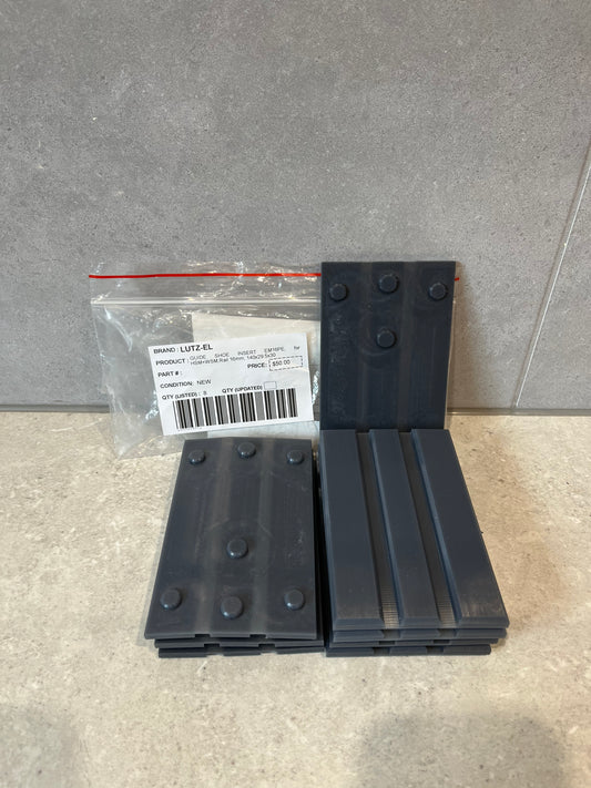 LUTZ-EL GUIDE SHOE INSERT EM16PE, for HSM+WSM,Rail 16mm, 140x29.5x30