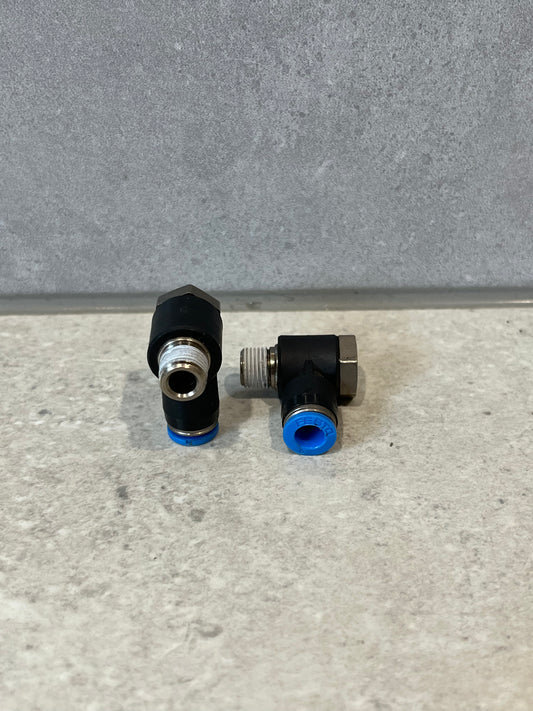 FESTO G1/8 to 6mm Push in L-fitting Banjo Air QSLV-G1/8-6