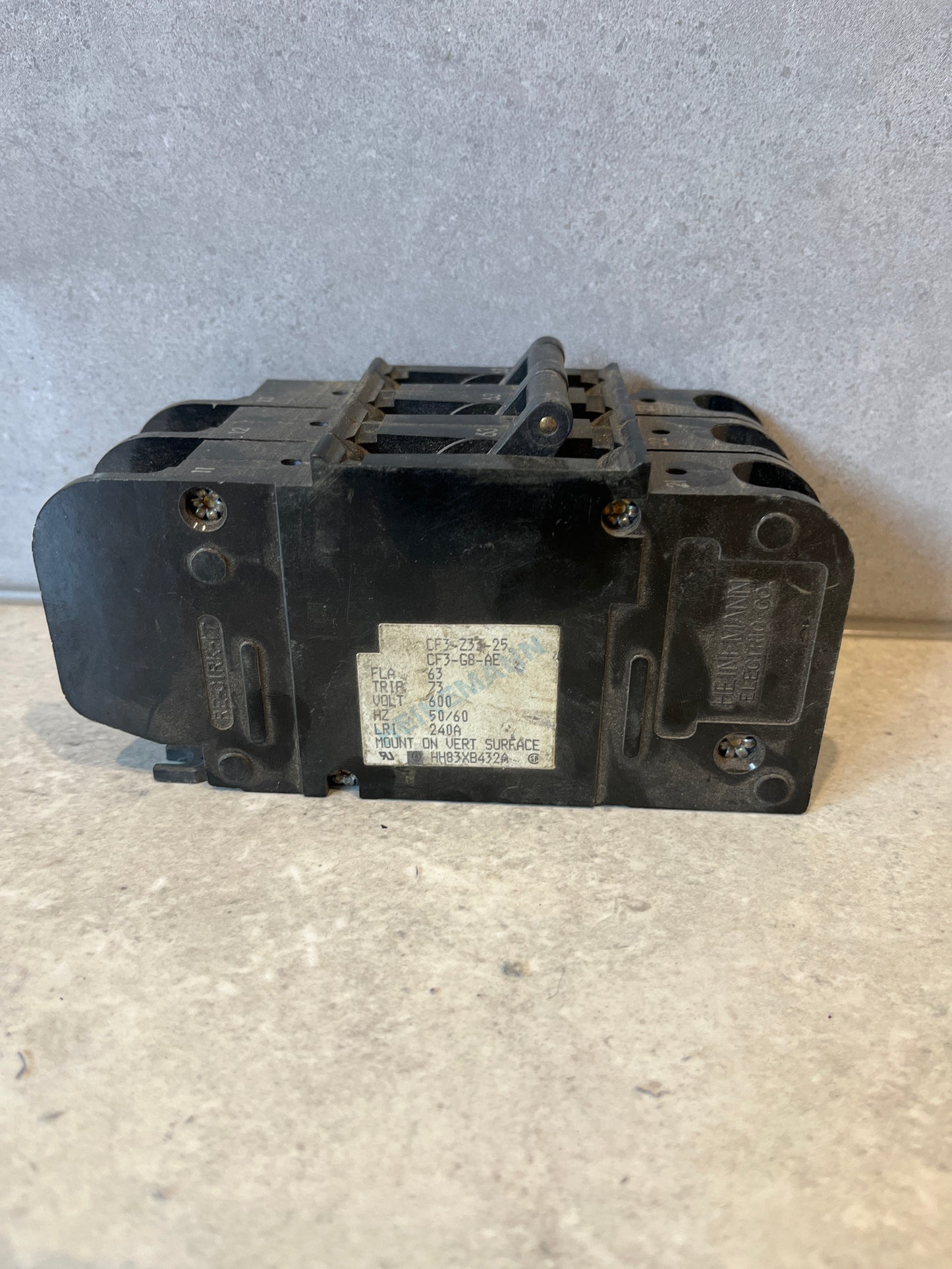 Heinemann 63A 3 Pole CB CF3-233-34 CF3-G8-AE 3Phase Circuit Breaker HH83XB432A U