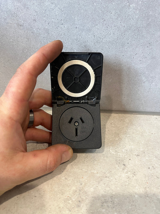 15A IP54 Panel Mount Socket with flap.