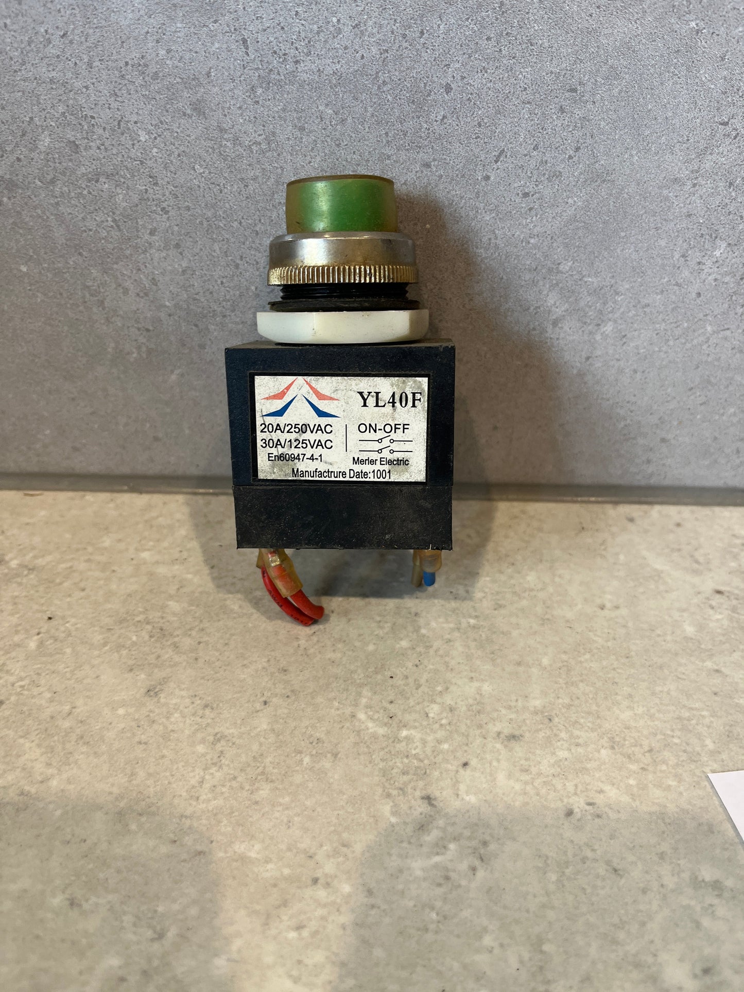 YL40F Merler 20A 250VAC Push Button Switch for Wood Splitter ASP 4N/ ASP 5N