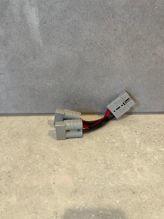 50 Amp Anderson Double Y Splitter Cable, 1 to 2 Anderson Plug Connector Double Y