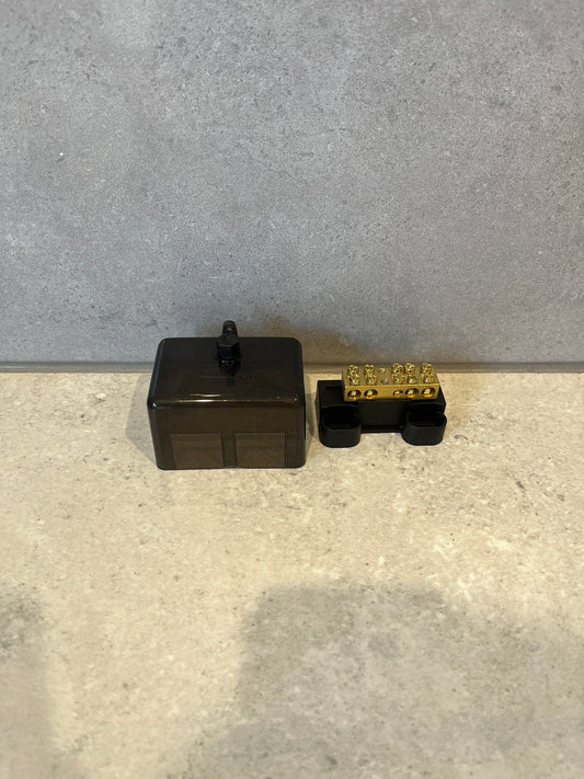 NEUTRAL LINK 5 HOLE BLACK WITH COVER, 100A/500V Tradesave