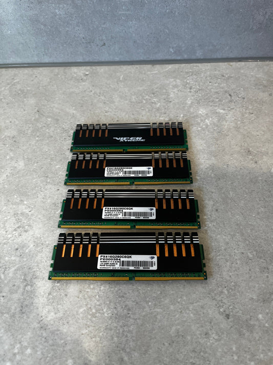 Patriot DDR4 16GB Desktop Ram DIMM Quad Kit DDR4-2800 PC4-22400 4GB x 4GB PX416G280C