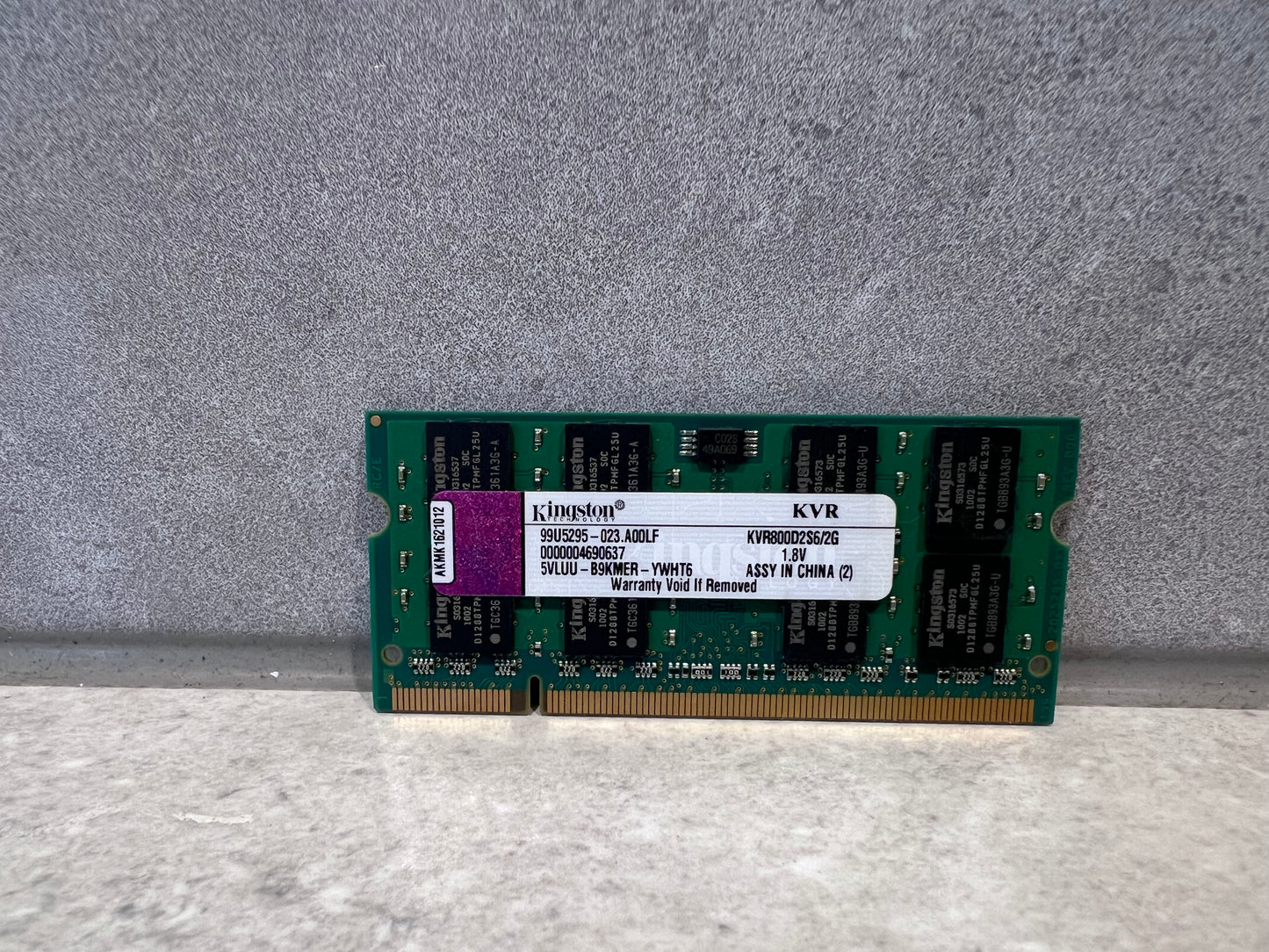 KINGSTON 2GB PC2-6400 200 PIN SODIMM 800MHZ DDR2 KVR800D2S6/2G