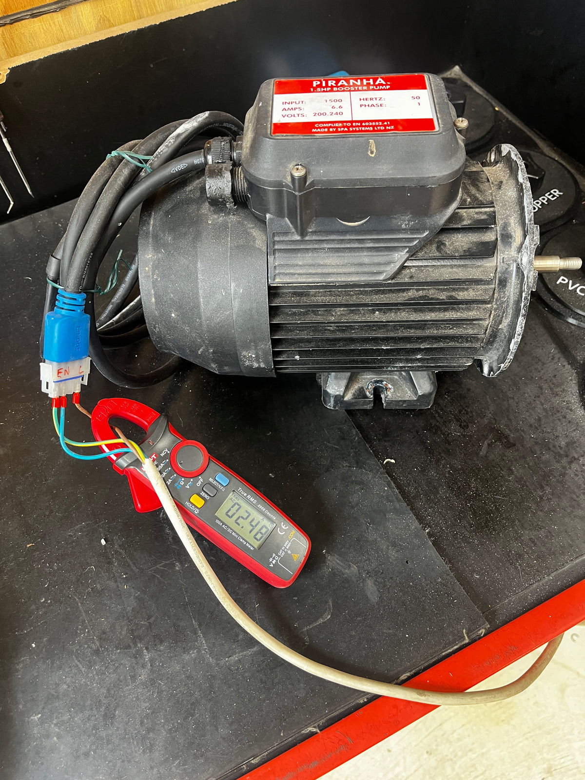 Spanet Piranha 1.5HP 1 Speed Spa Booster Pump - Motor only