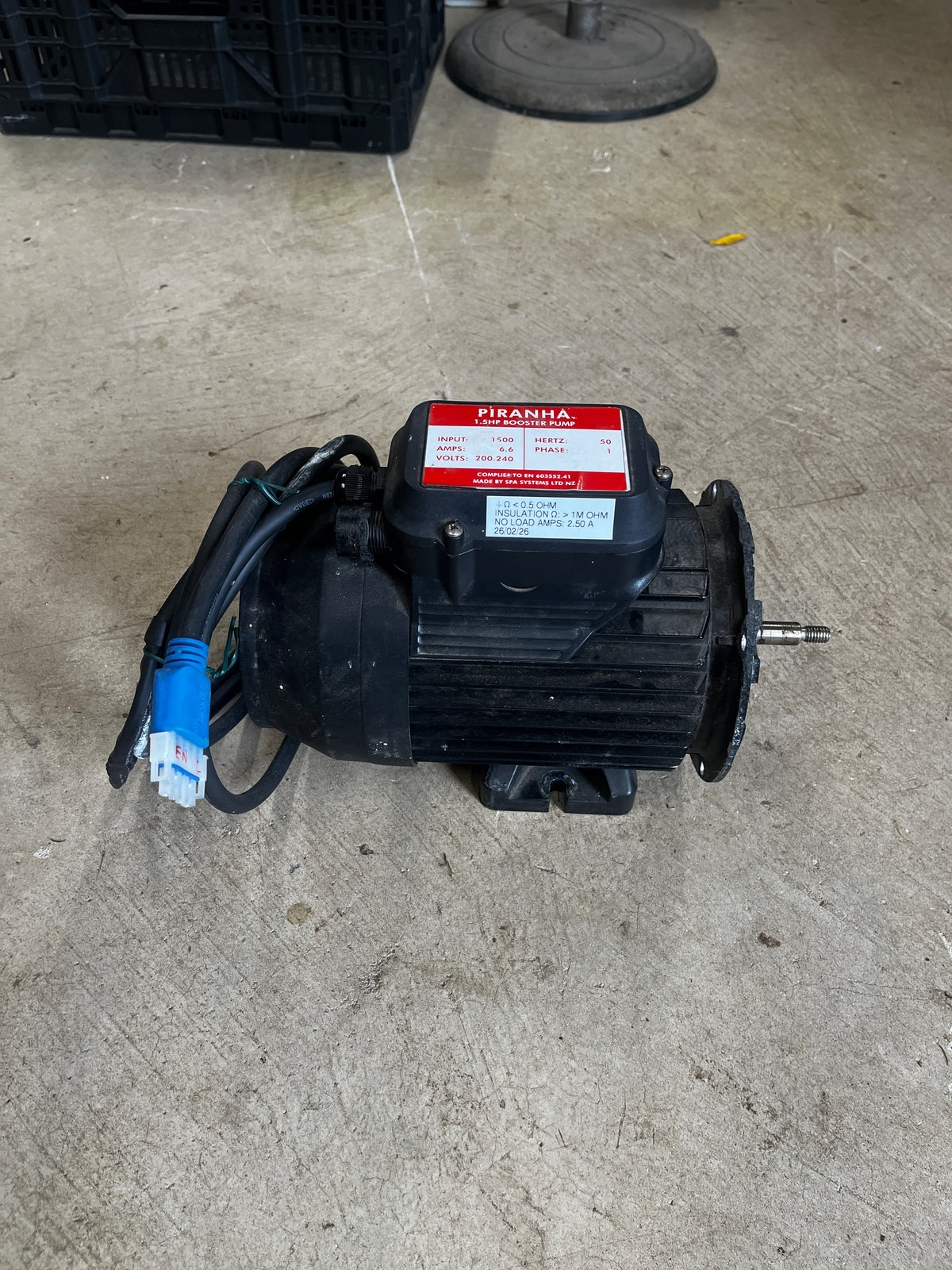 Spanet Piranha 1.5HP 1 Speed Spa Booster Pump - Motor only