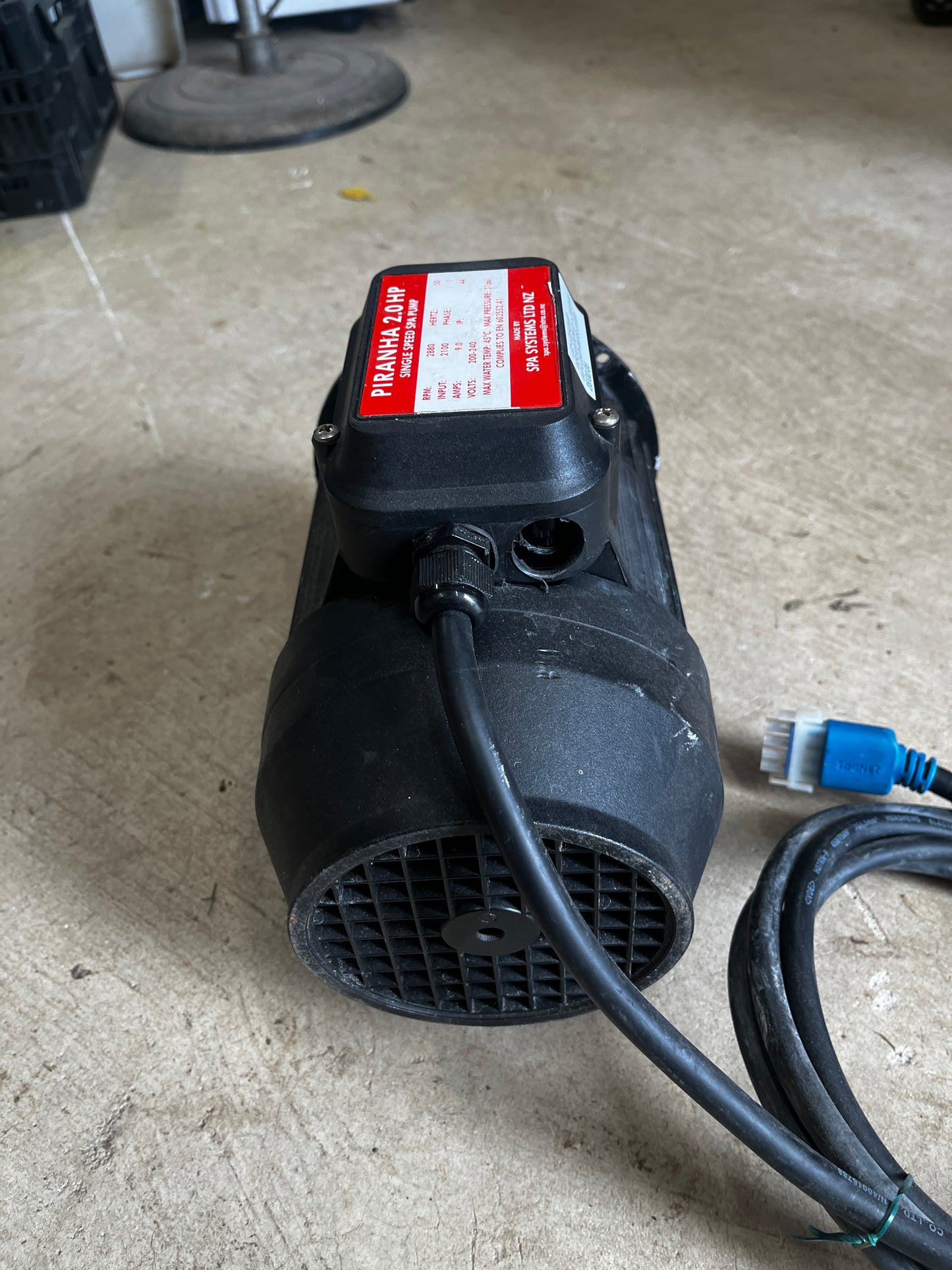 Spanet Piranha 2.5HP 1 Speed Spa Booster Pump - Motor only