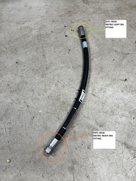 Pirtek DN25 PE225 250Bar Hydraulic Hose – M36x2 DIN24 28L x 25S