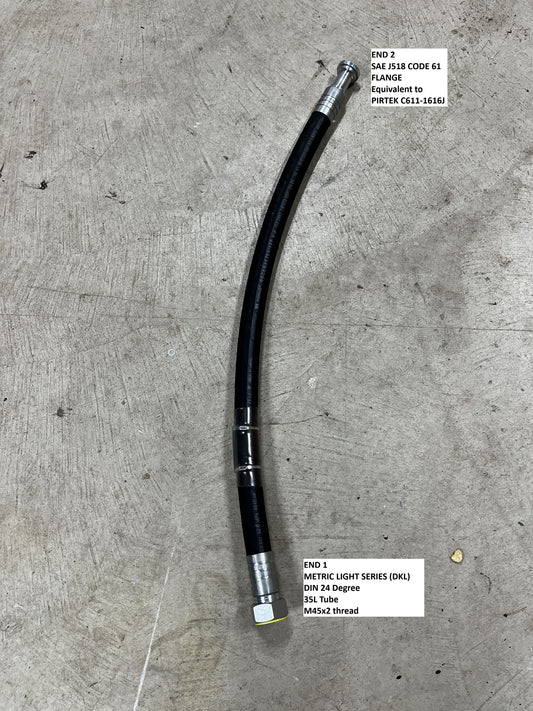 Manuli DN25 4SP 320Bar Hydraulic Hose – SAE61 x M45x2 35L DIN24