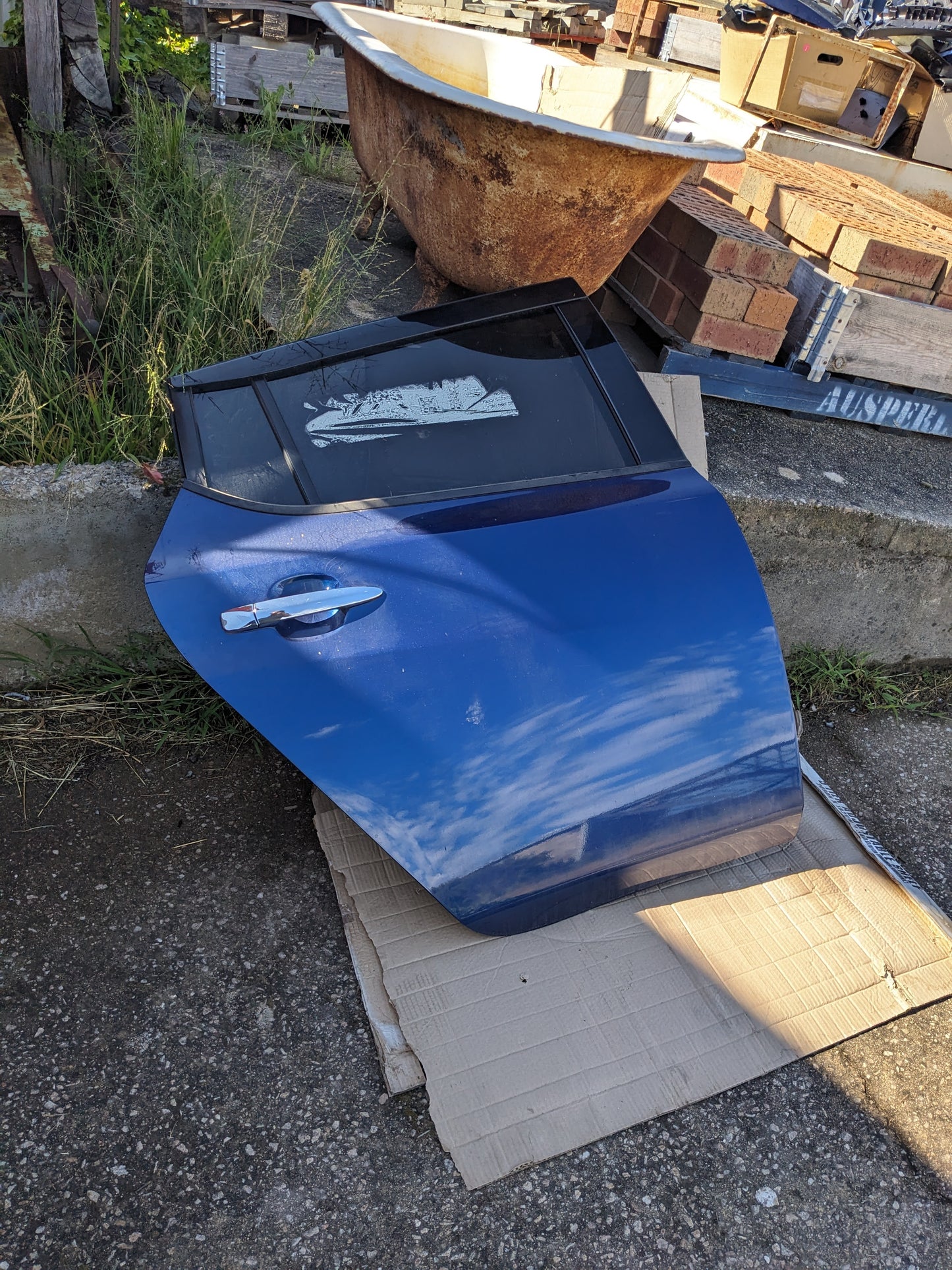 Nissan Rear Driver Door - COMPLETE Nissan Leaf ZE1 BLUE