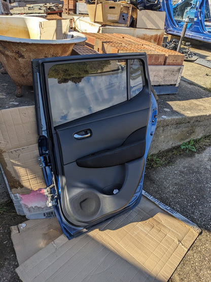 Nissan Rear Driver Door - COMPLETE Nissan Leaf ZE1 BLUE