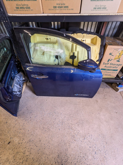 Nissan Front Driver Door - COMPLETE Nissan Leaf ZE1 BLUE