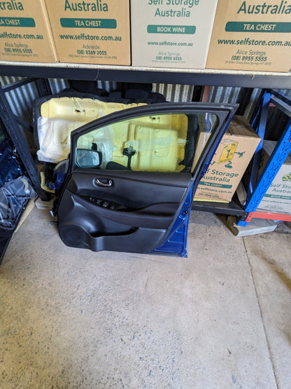 Nissan Front Driver Door - COMPLETE Nissan Leaf ZE1 BLUE