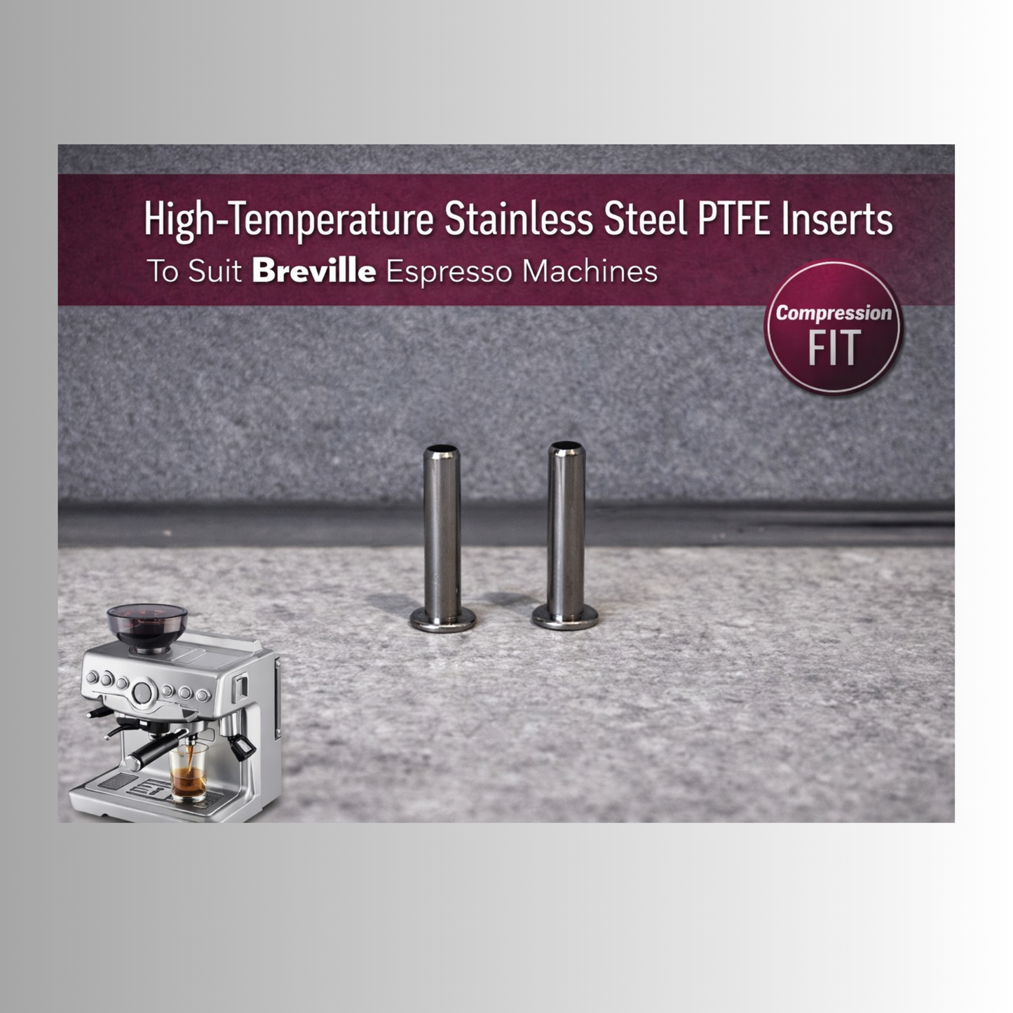 Stainless Steel PTFE Hose Tube Inserts To Suit Breville Espresso Machines – 2 Pack