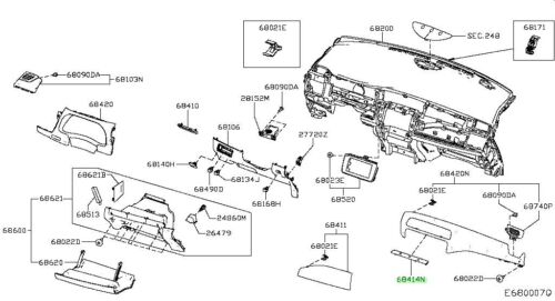 Nissan 68414-5SH0B FINISHER-INSTRUMENT Nissan Leaf ZE1