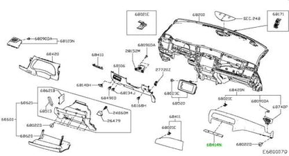 Nissan 68414-5SH0B FINISHER-INSTRUMENT Nissan Leaf ZE1