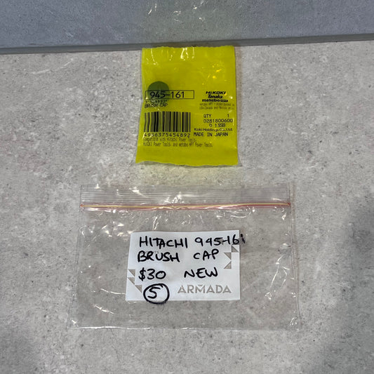 Hitachi 945-161 brush cap new in original packaging on countertop