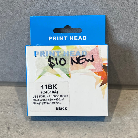 HP 11BK Black Print Head C4810A packaging front view