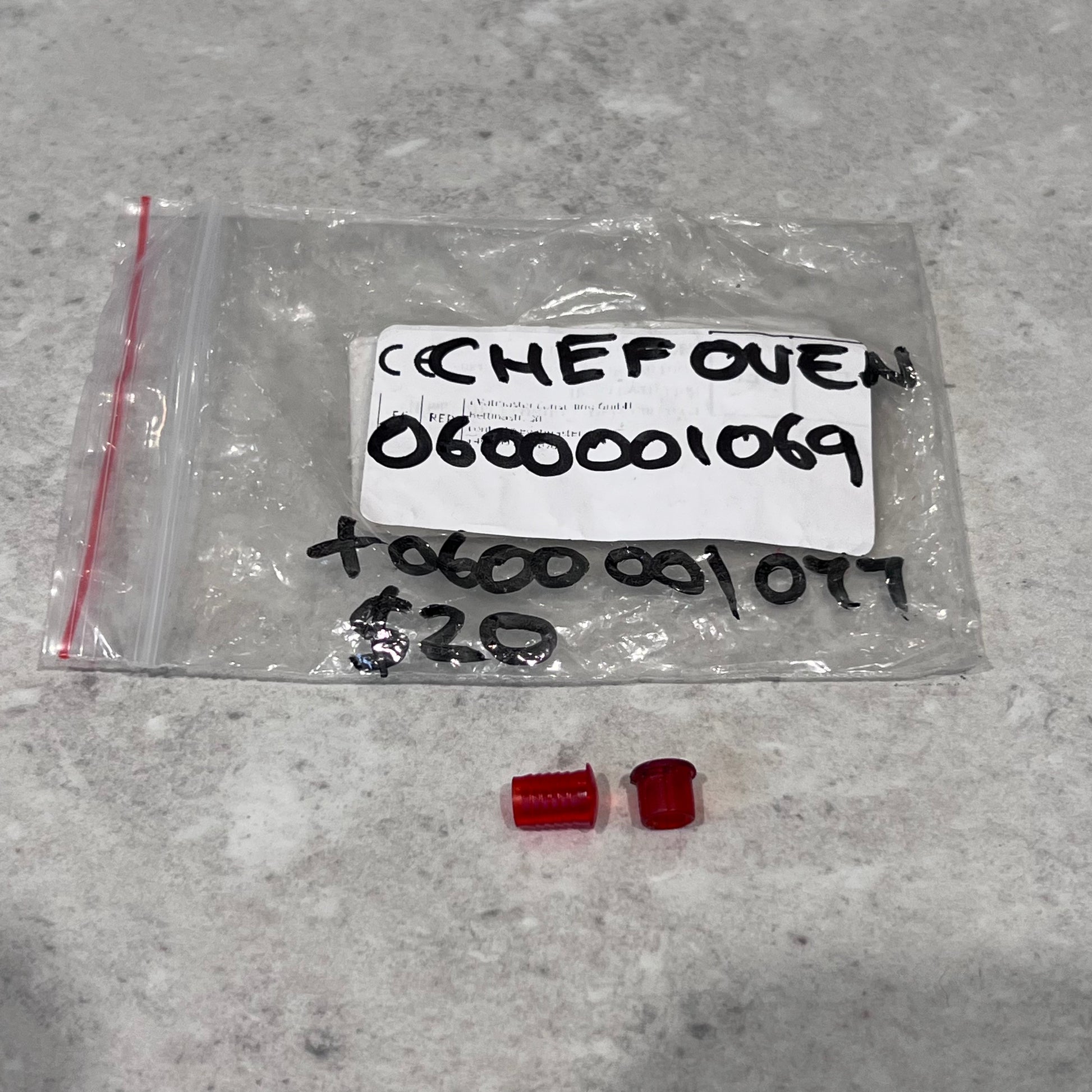 Chef Oven red plastic end caps