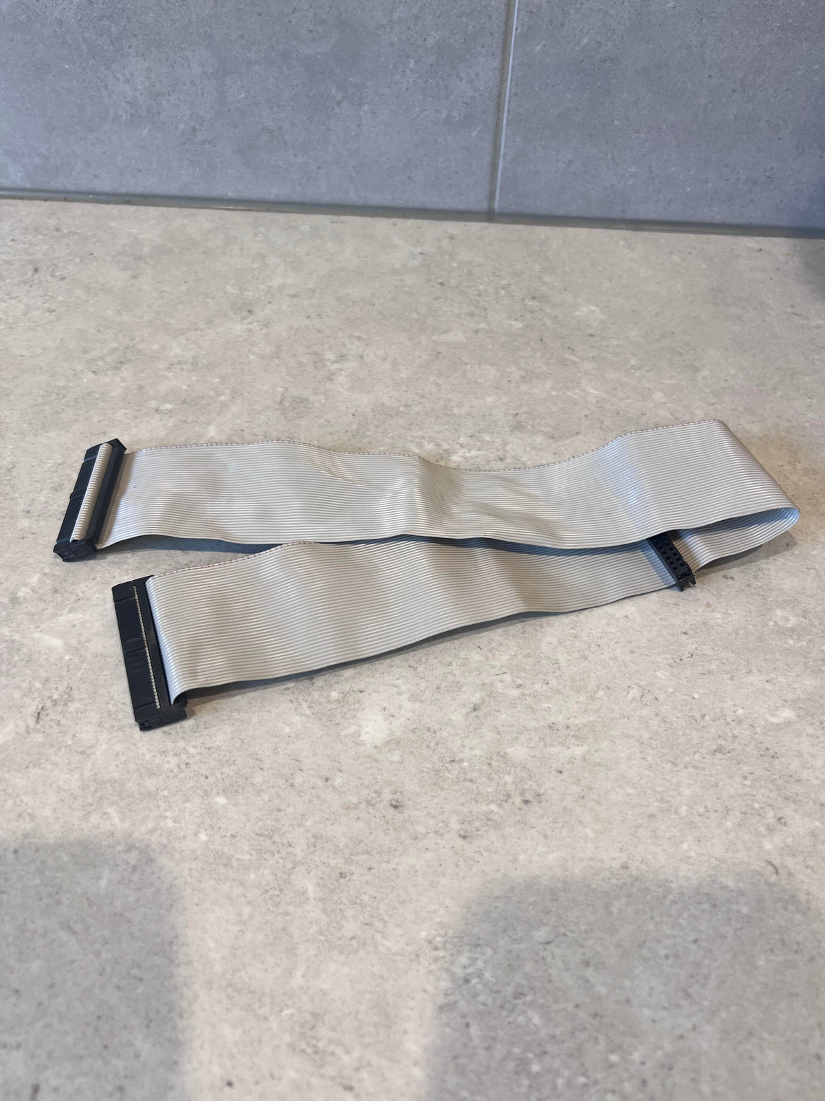 40-pin IDC ribbon cable laid flat on light surface