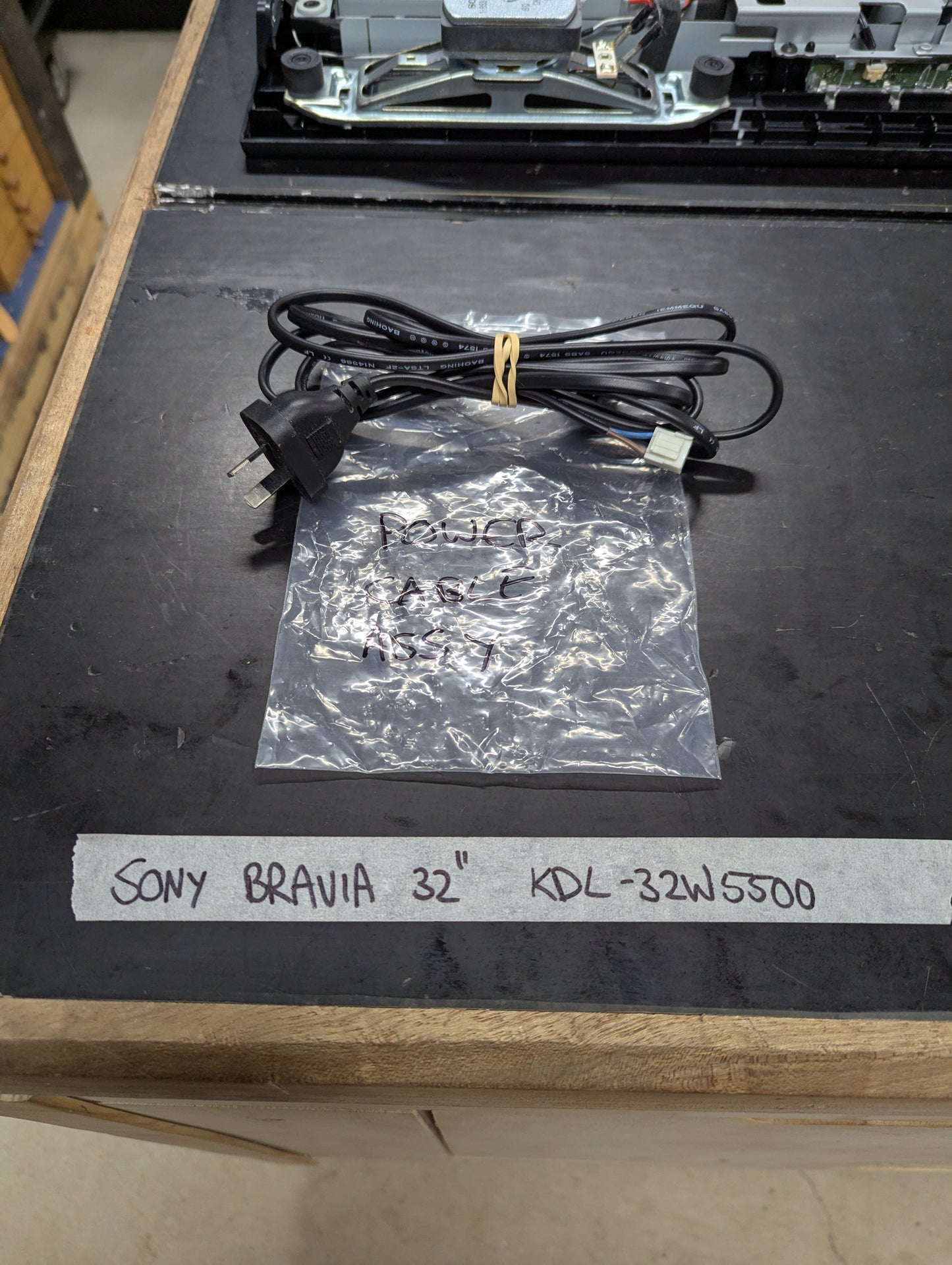 Sony Bravia 32 inch KDL-32W5500 model power cable on table