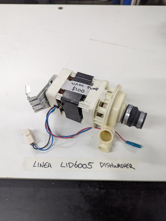 Linea LID6005 dishwasher wash pump replacement part on white background