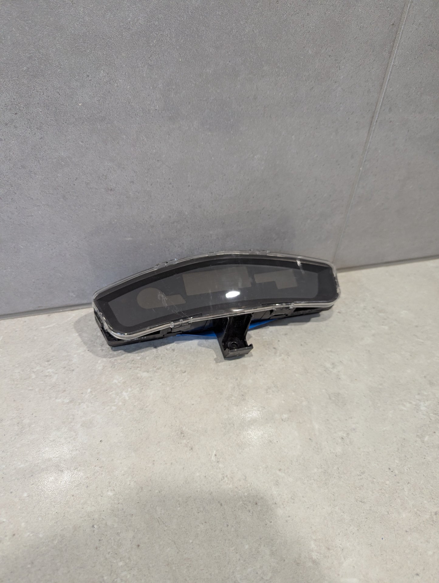 Front view of digital car odometer display module with clear screen
