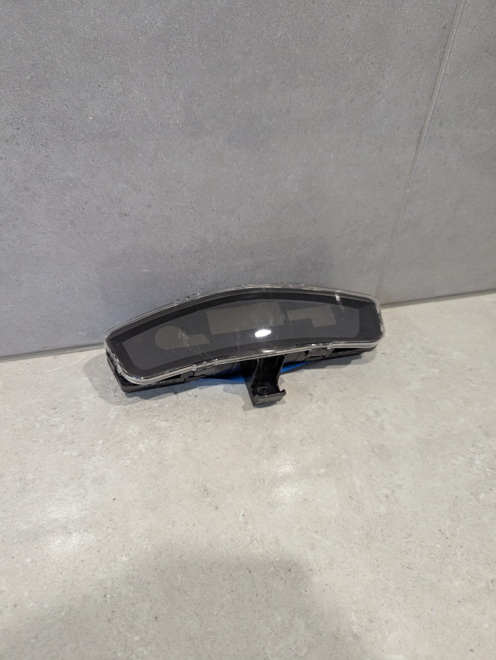 Front view of digital car odometer display module with clear screen