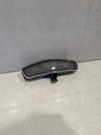 Front view of digital car odometer display module with clear screen