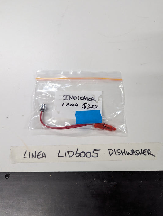 Linea LID6005 dishwasher indicator lamp replacement part in clear bag