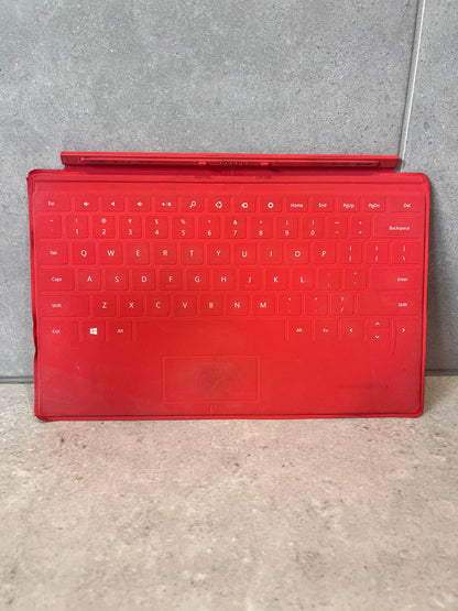Red Surface Touch Keyboard Cover with keyboard layout and touchpad