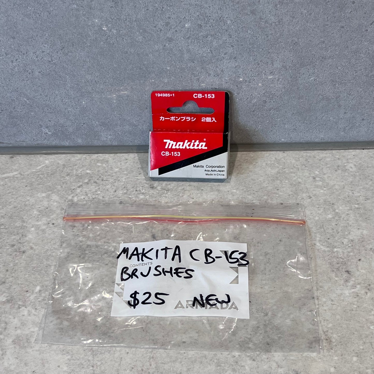 Makita CB-153 Carbon Brushes new in packaging with labeled bag