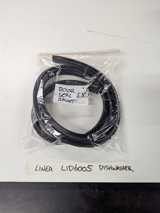 Linea LID6005 dishwasher door seal gasket replacement in clear plastic bag